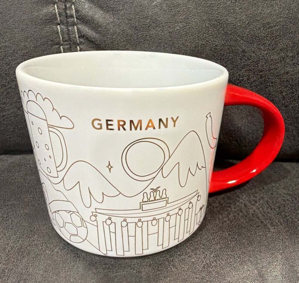 Starbucks Germany You Are Here Collection Holiday Mug 14 oz White Red